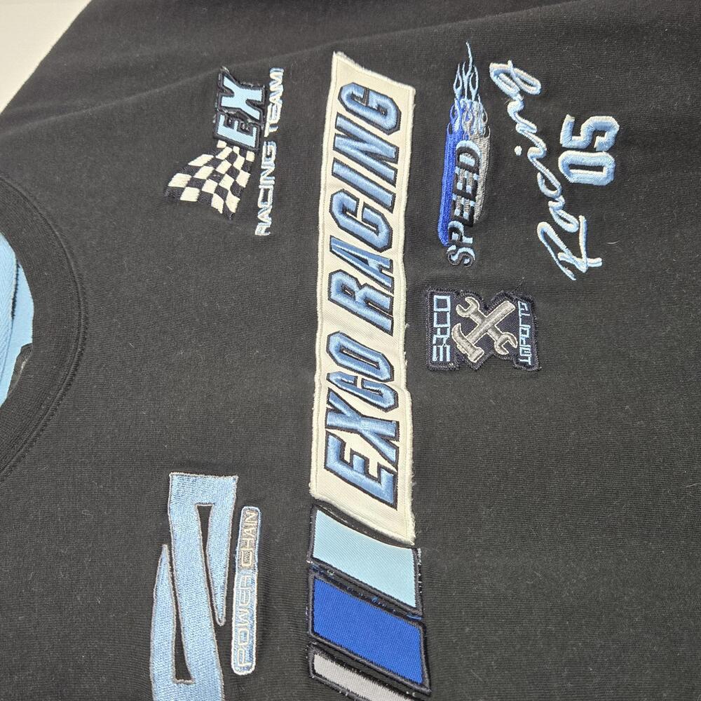 Vintage Exco T Shirt Men's Medium Racing Black Blue Tee Y2K - Picture 2 of 9